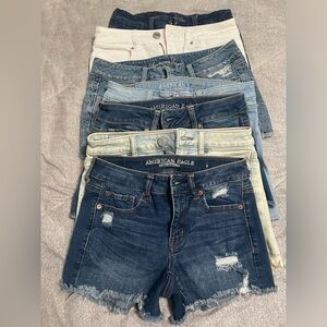 LOT OF SEVEN American eagle shorts size 4